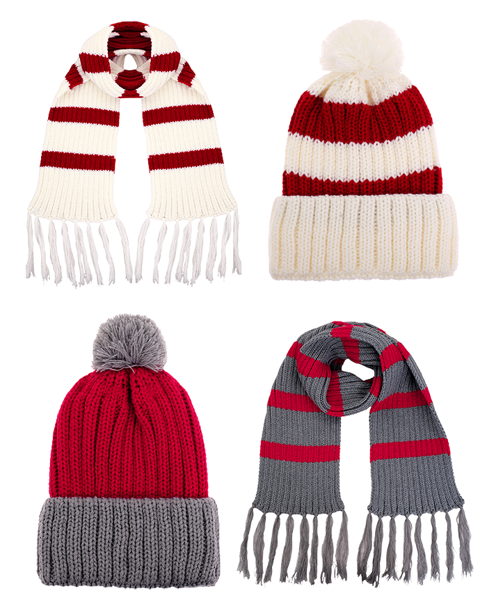 Beanies and scarves