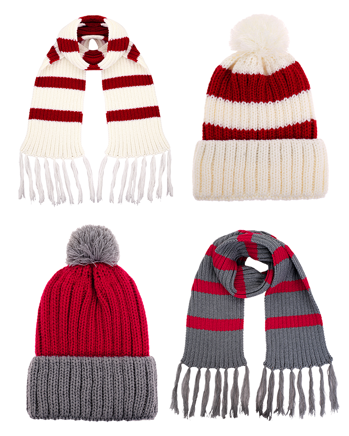 Beanies and scarves